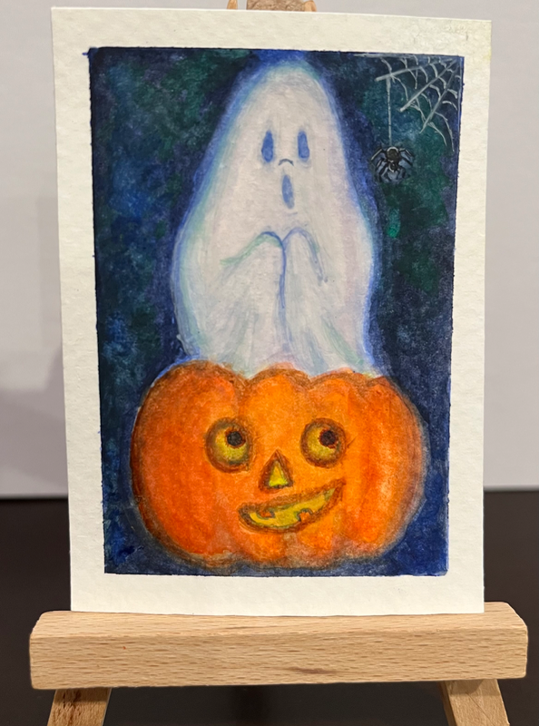 Jack and the Ghost aceo art card