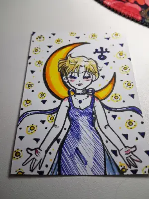 In the Name of the Wind - Princess Uranus, Sailor Uranus of Sailor Moon aceo art card thumbnail 4