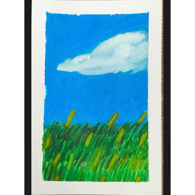 Grassy Field 2 aceo art card thumbnail 1