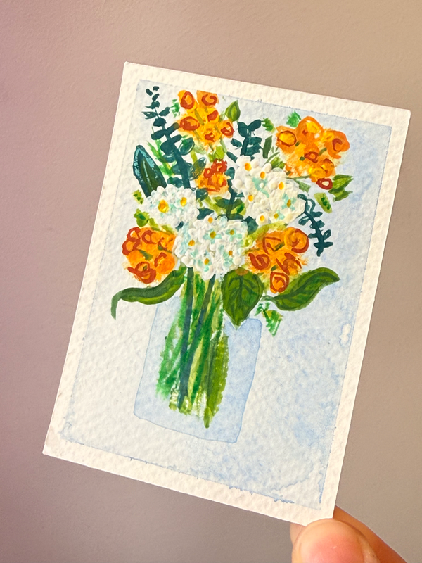Trader Joe’s Flowers aceo art card
