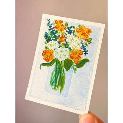 Trader Joe’s Flowers aceo art card thumbnail 1