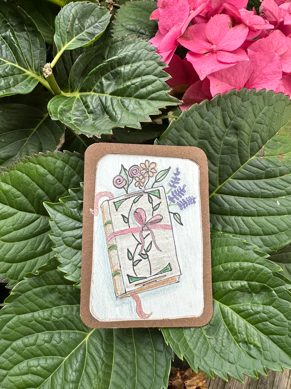 Floral book aceo art card