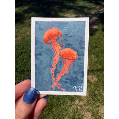 Jellies aceo art card thumbnail 2