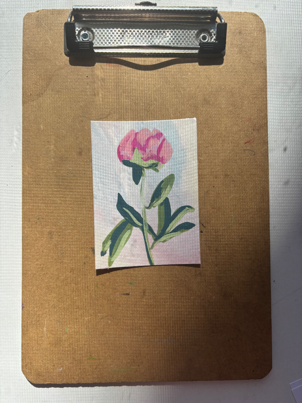 “Not Yet Ready” Flower aceo art card
