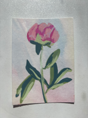 “Not Yet Ready” Flower aceo art card thumbnail 2