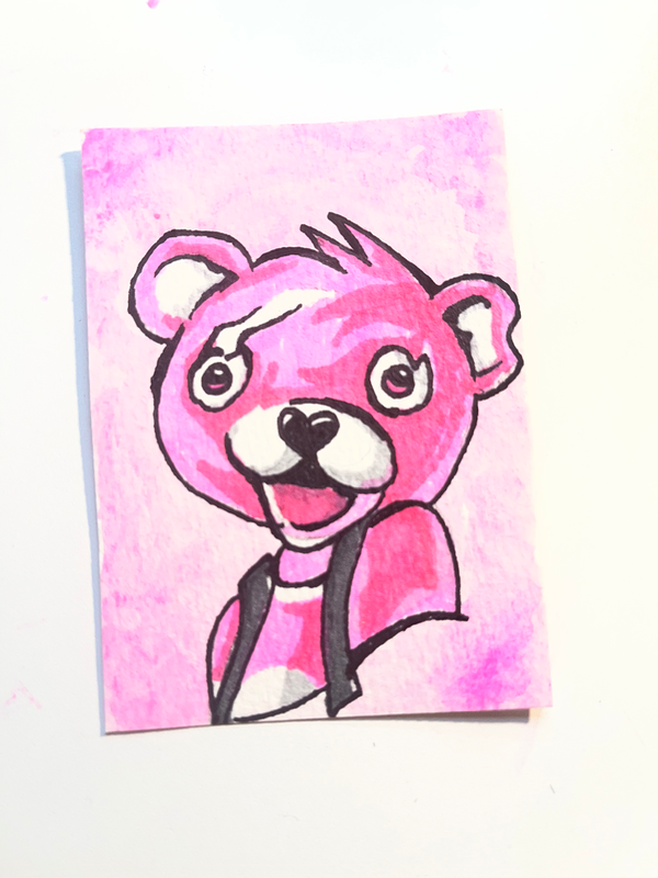 Cuddle Team Leader by Ashley Fraley aceo art card
