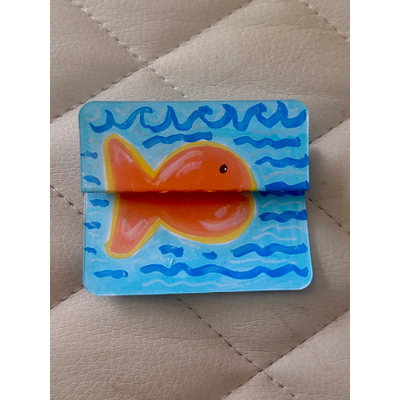 Hungry fish aceo art card thumbnail 1