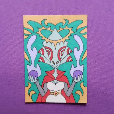 Original Fantasy Creature Marker Illustration OOAK aceo art card thumbnail 1