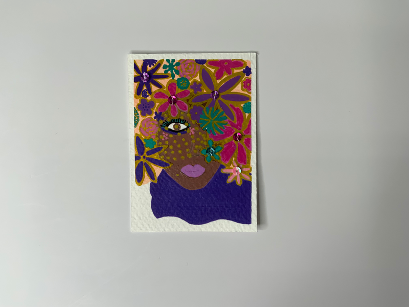 Floral Crown aceo art card
