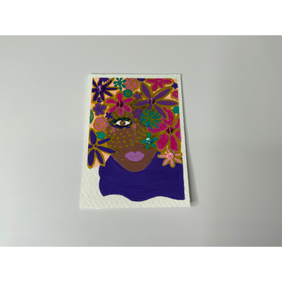 Floral Crown aceo art card thumbnail 2