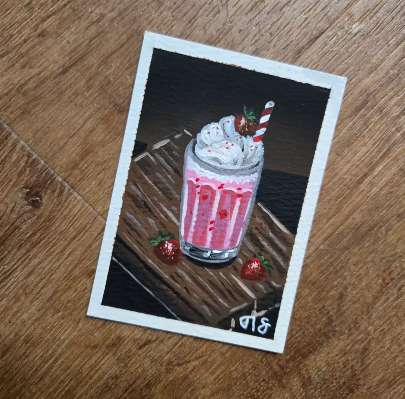 Milkshake aceo art card