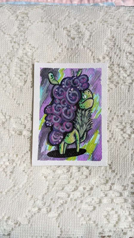 "Flofflesaur" aceo art card