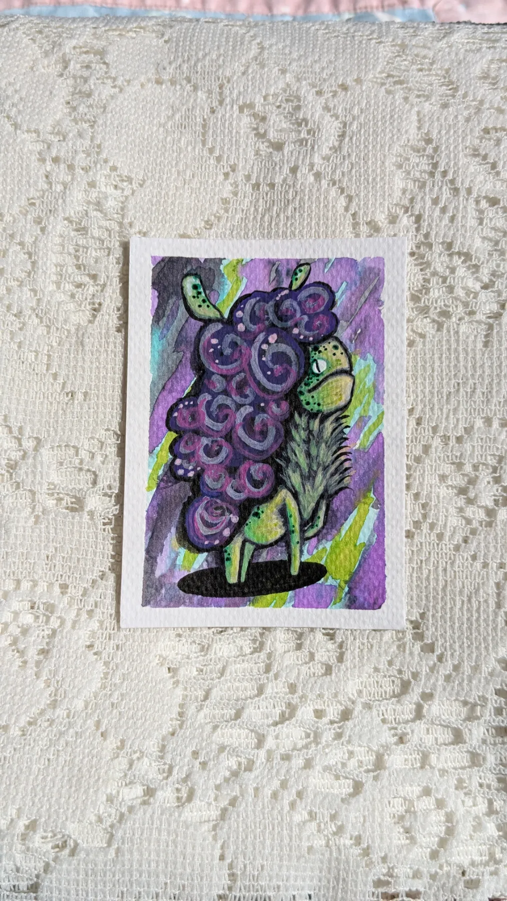 "Flofflesaur" aceo art card
