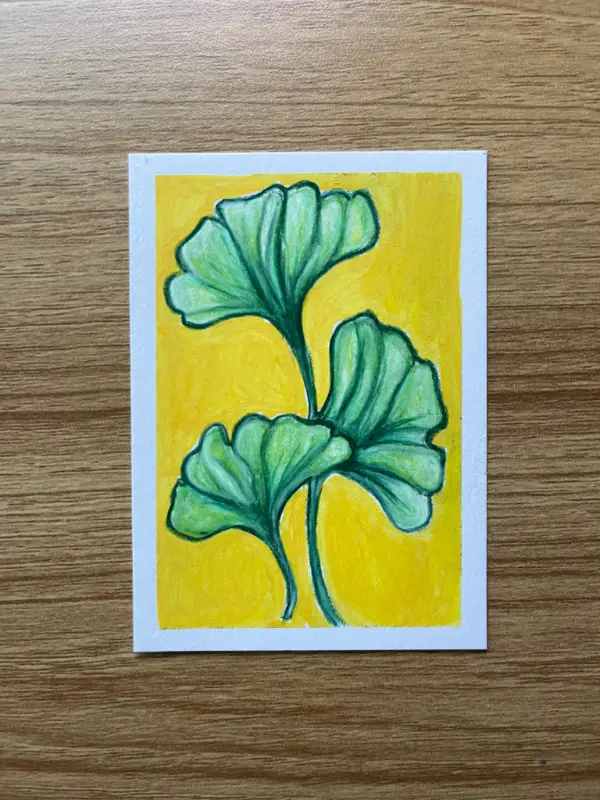 Gingko Leaves aceo art card