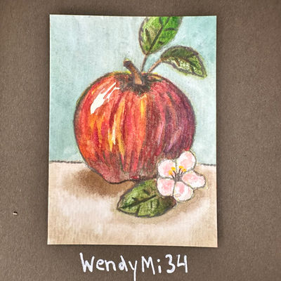 Apple aceo art card thumbnail 2