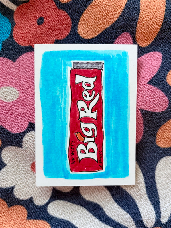 Big Red aceo art card