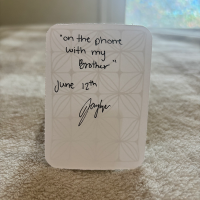 On the Phone with my Brother aceo art card thumbnail 2