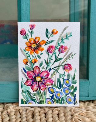 Vibrant Gardens aceo art card thumbnail 3
