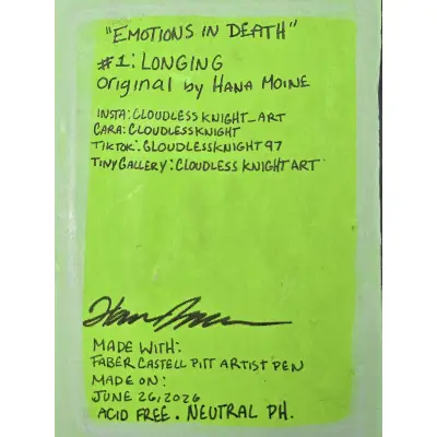Emotions in Death: Longing aceo art card thumbnail 2