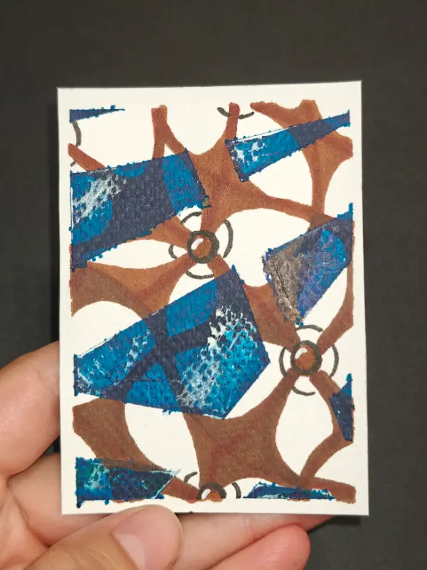 Swimming in the Sound #4 aceo art card
