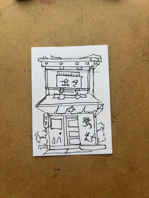 “Urban Sketch: Line Art” aceo art card thumbnail 2