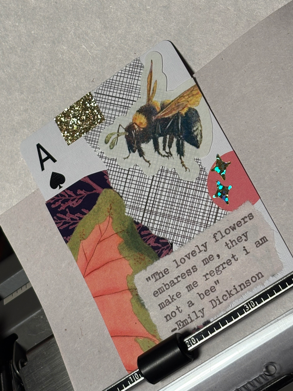 Birds & Bees #4 by Mazerzine Emily Dickinson quite bumble bee aceo art card
