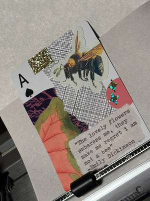 Birds & Bees #4 by Mazerzine Emily Dickinson quite bumble bee aceo art card thumbnail 1