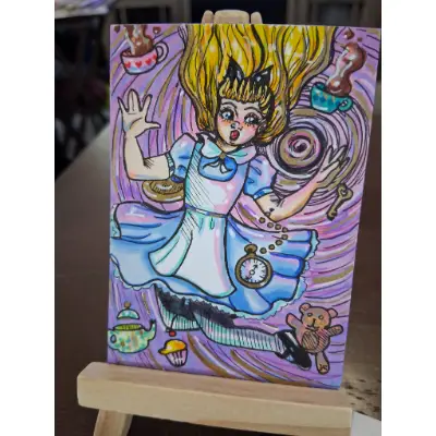 Down the Rabbit Hole aceo art card thumbnail 4