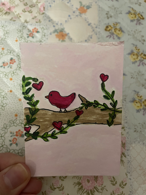 Love Bird aceo art card thumbnail 2