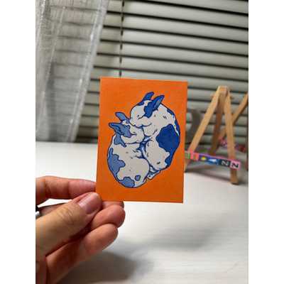 Bunnies aceo art card thumbnail 3