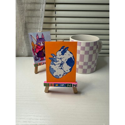 Bunnies aceo art card thumbnail 2