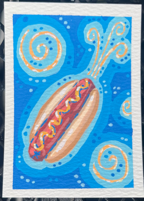 Mustard Dreams aceo art card thumbnail 2