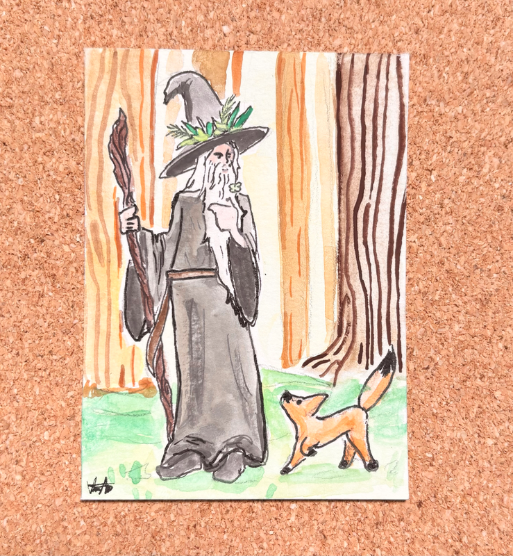 The Wizard and the Creature aceo art card
