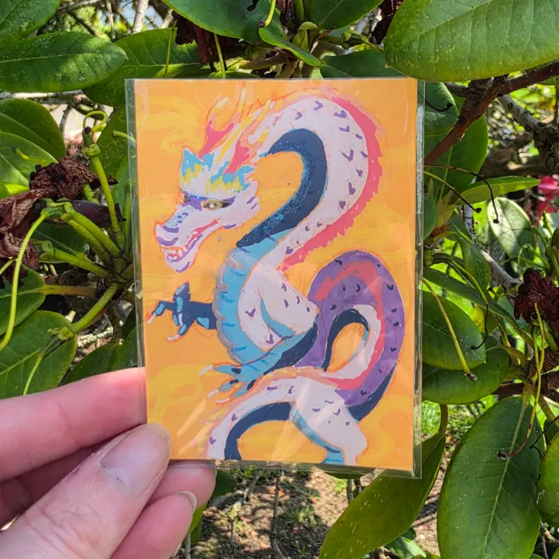 Yellow Dragon aceo art card