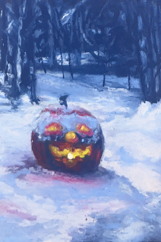 Jack-O-Lantern aceo art card