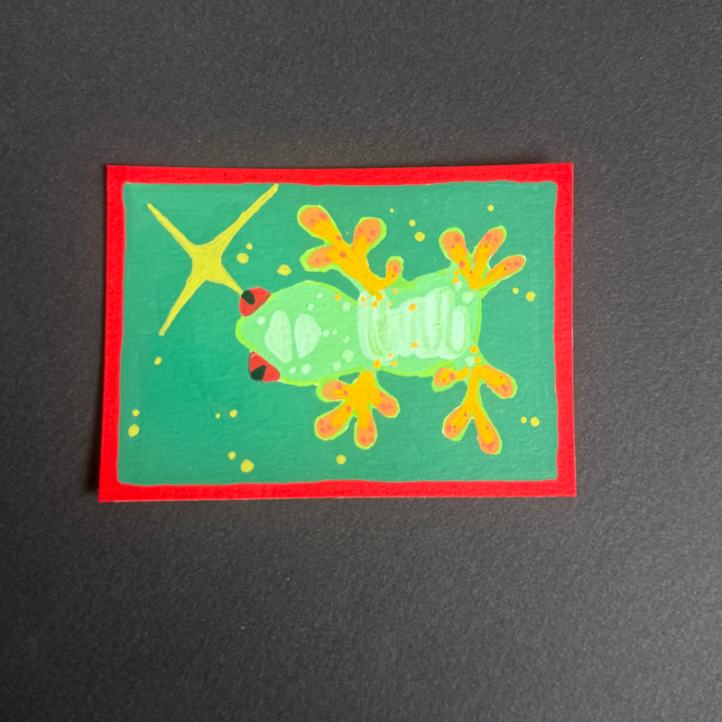 frog???? aceo art card