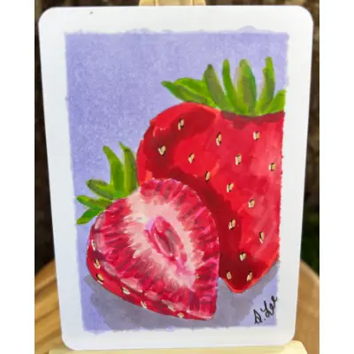 Summer Berries aceo art card thumbnail 2