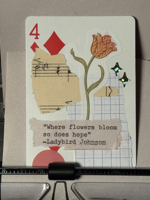 Quote Card #276 by Mazerzine collage ladybird Johnson floral card aceo art card thumbnail 1