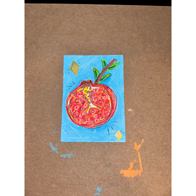 Abstract Pomegranate aceo art card thumbnail 1
