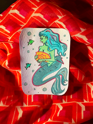 Sea Maiden aceo art card thumbnail 1