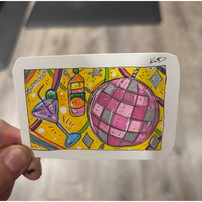 Party Time aceo art card thumbnail 3