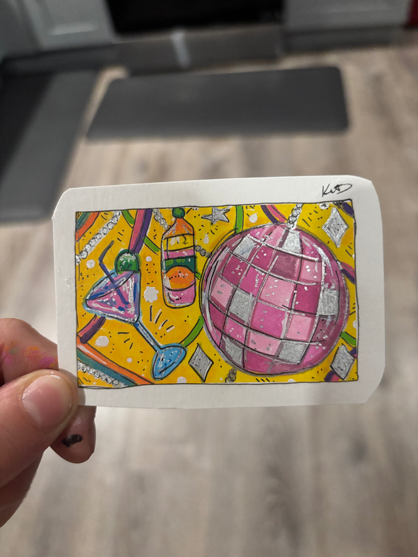 Party Time aceo art card