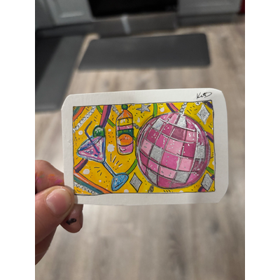 Party Time aceo art card thumbnail 1