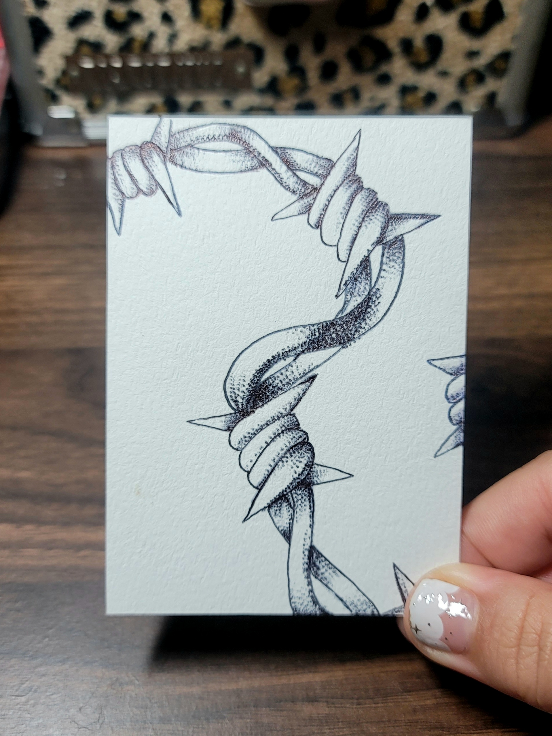 Tattoo Barbed wire aceo art card