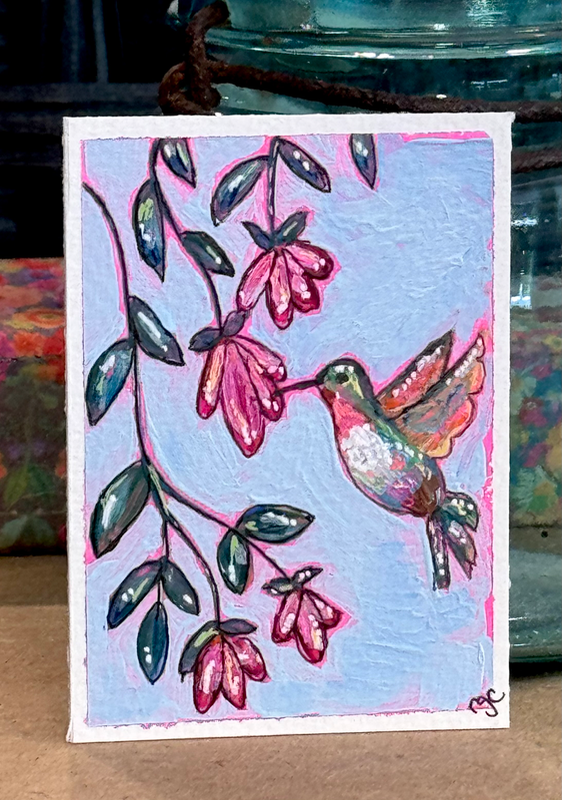 Hummingbird 1 aceo art card