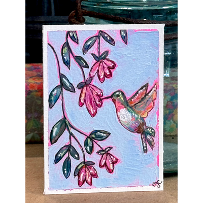 Hummingbird 1 aceo art card thumbnail 1
