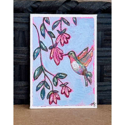 Hummingbird 1 aceo art card thumbnail 2