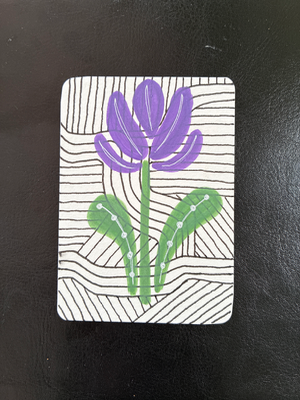 Purple Flower aceo art card thumbnail 2