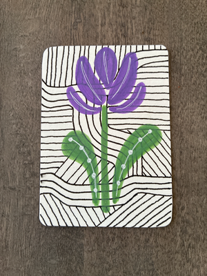 Purple Flower aceo art card thumbnail 1