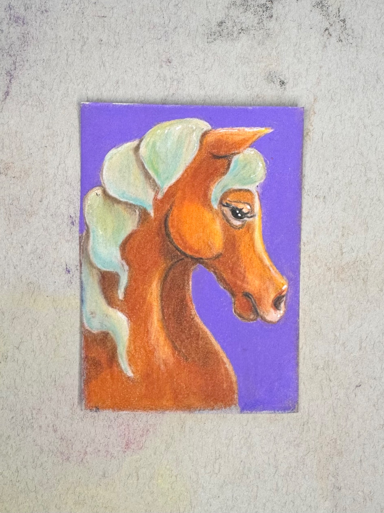 Fairytale horse aceo art card